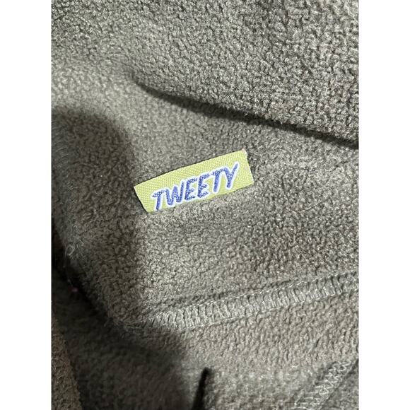 Vintage Warner Bros 2001 Looney Tunes Tweety Bird Quarter Zip Pullover Hoodie XL - Picture 11 of 11